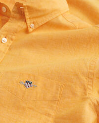 Regular Fit overhemd met korte mouwen van katoen en linnen