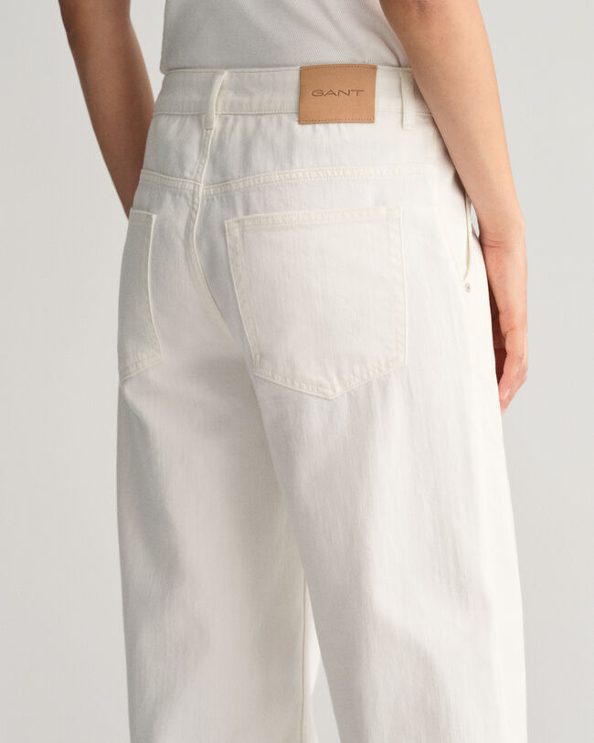 Witte jeans met lage taille en wijde pijpen