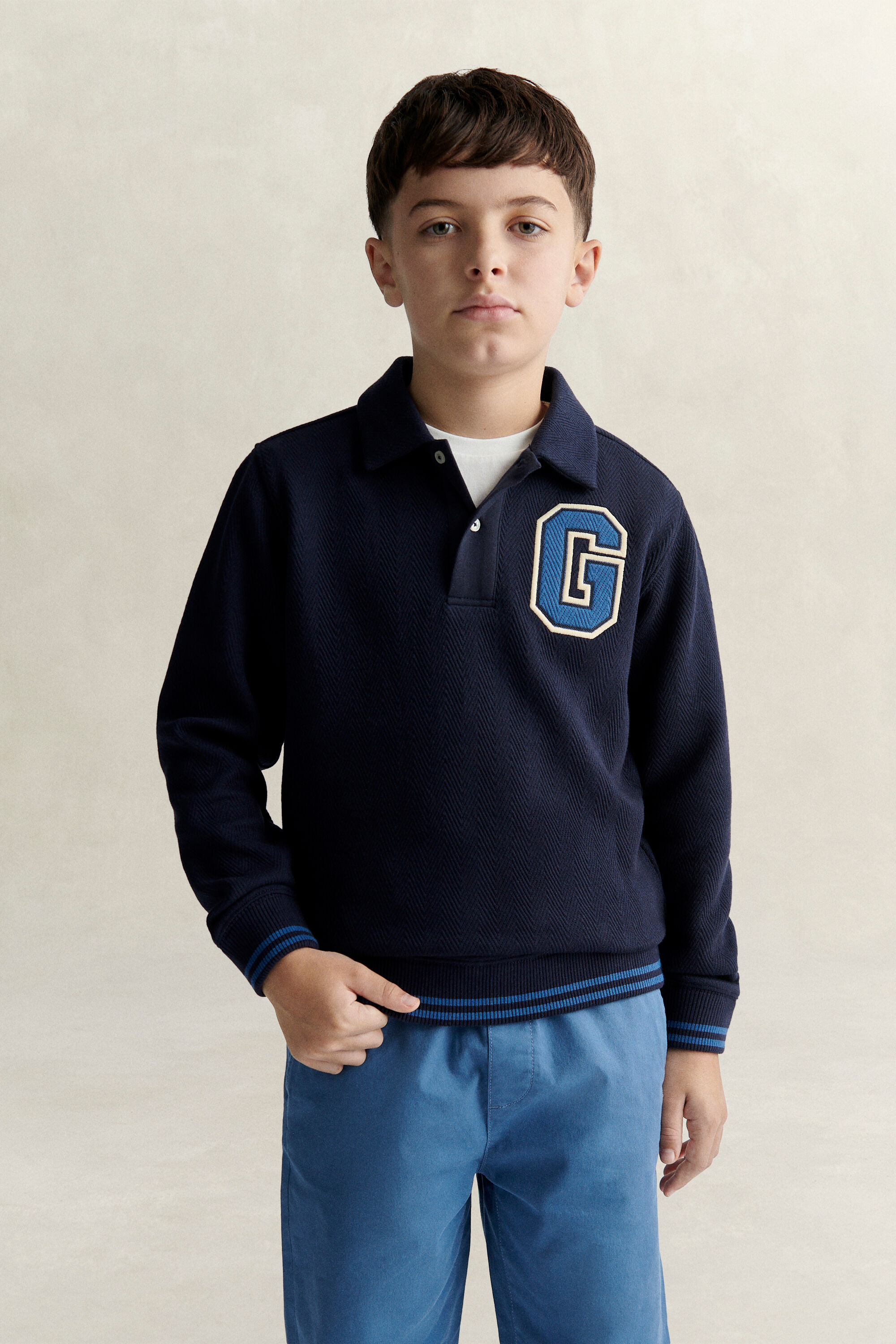 Sweatshirt met kraag voor tienerjongens