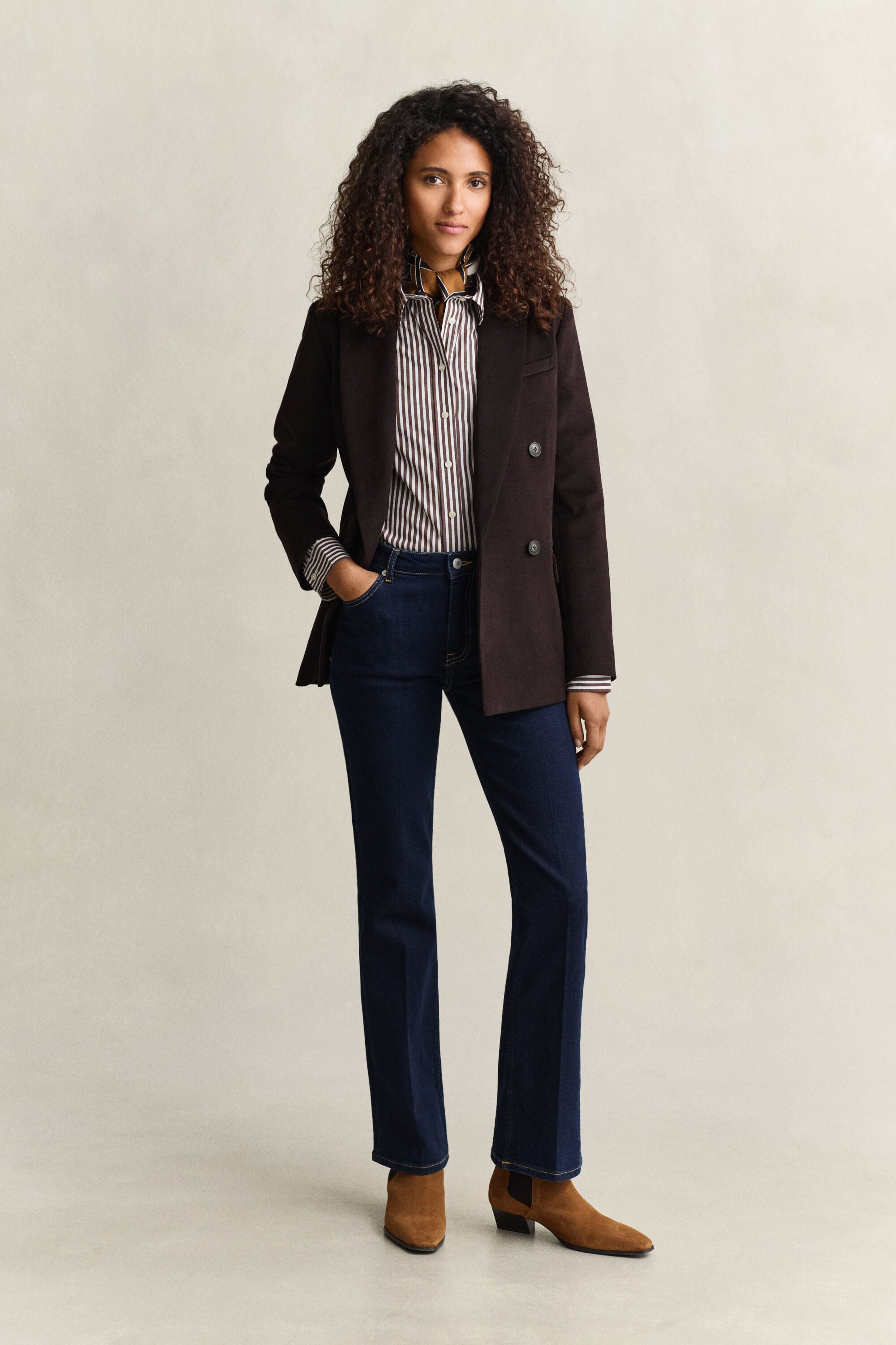Classic Regular gestreept poplin overhemd