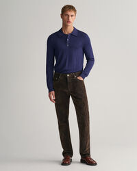 Polosweater van glanzende viscose