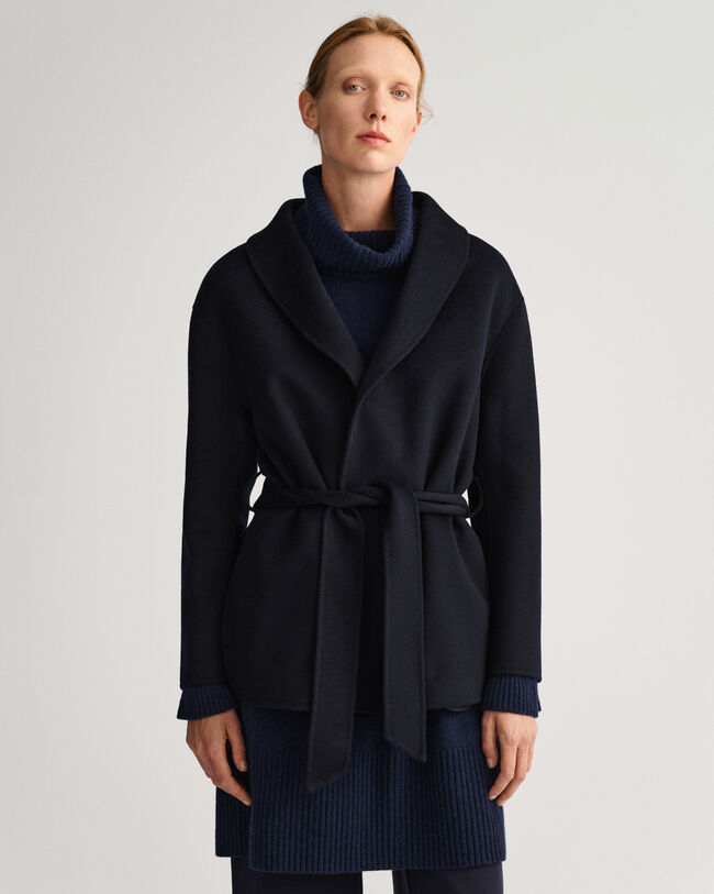 Met de hand gestikte blazer met ceintuur