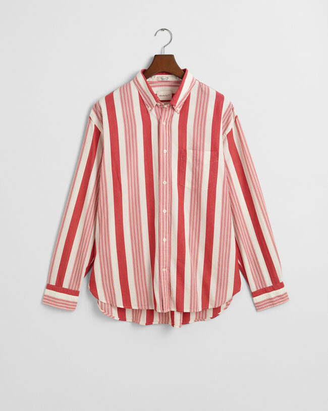 Relaxed Fit Seersucker overhemd met brede strepen