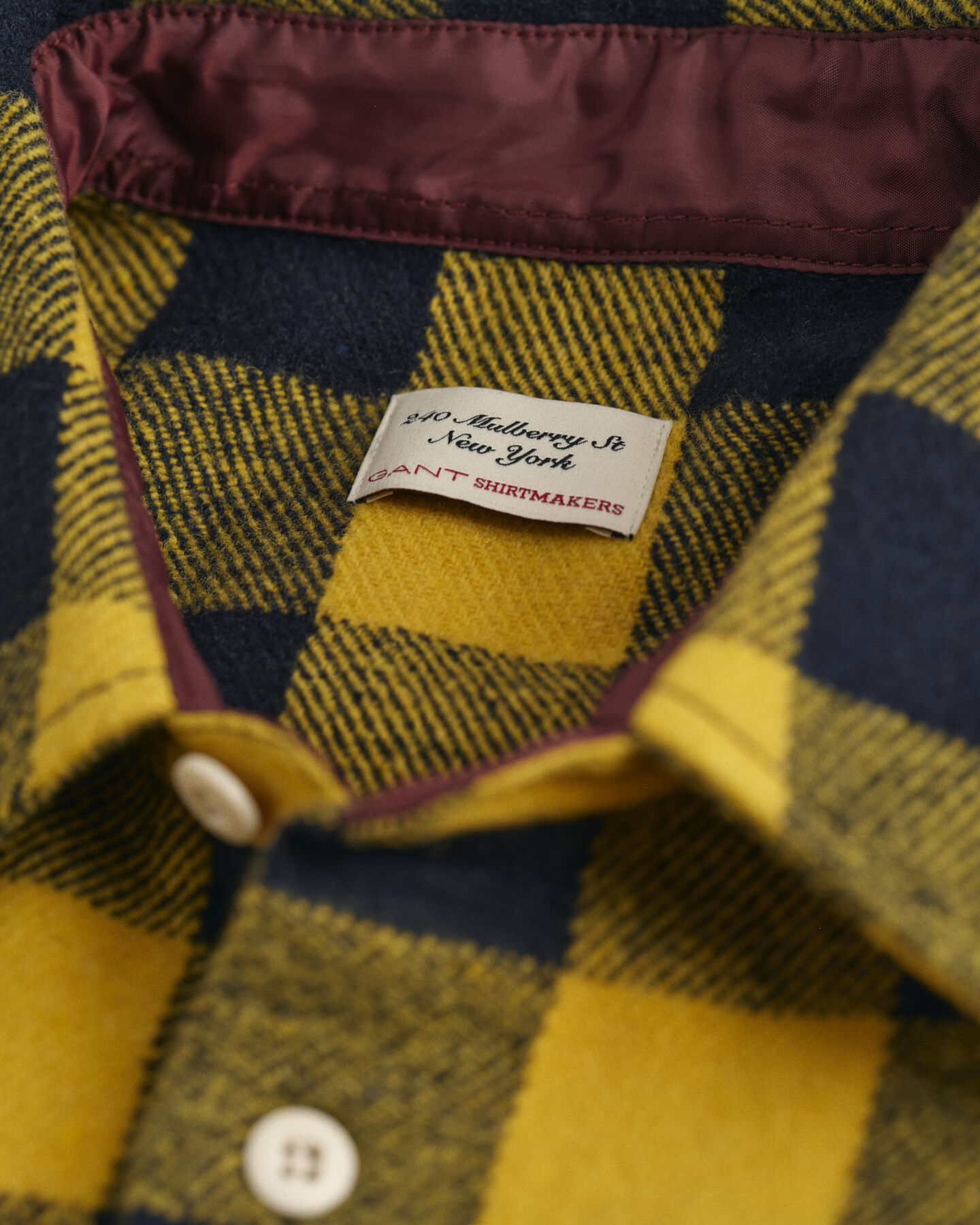 Overshirt met buffaloruit van wolmix