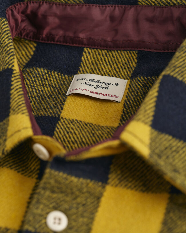 Overshirt met buffaloruit van wolmix