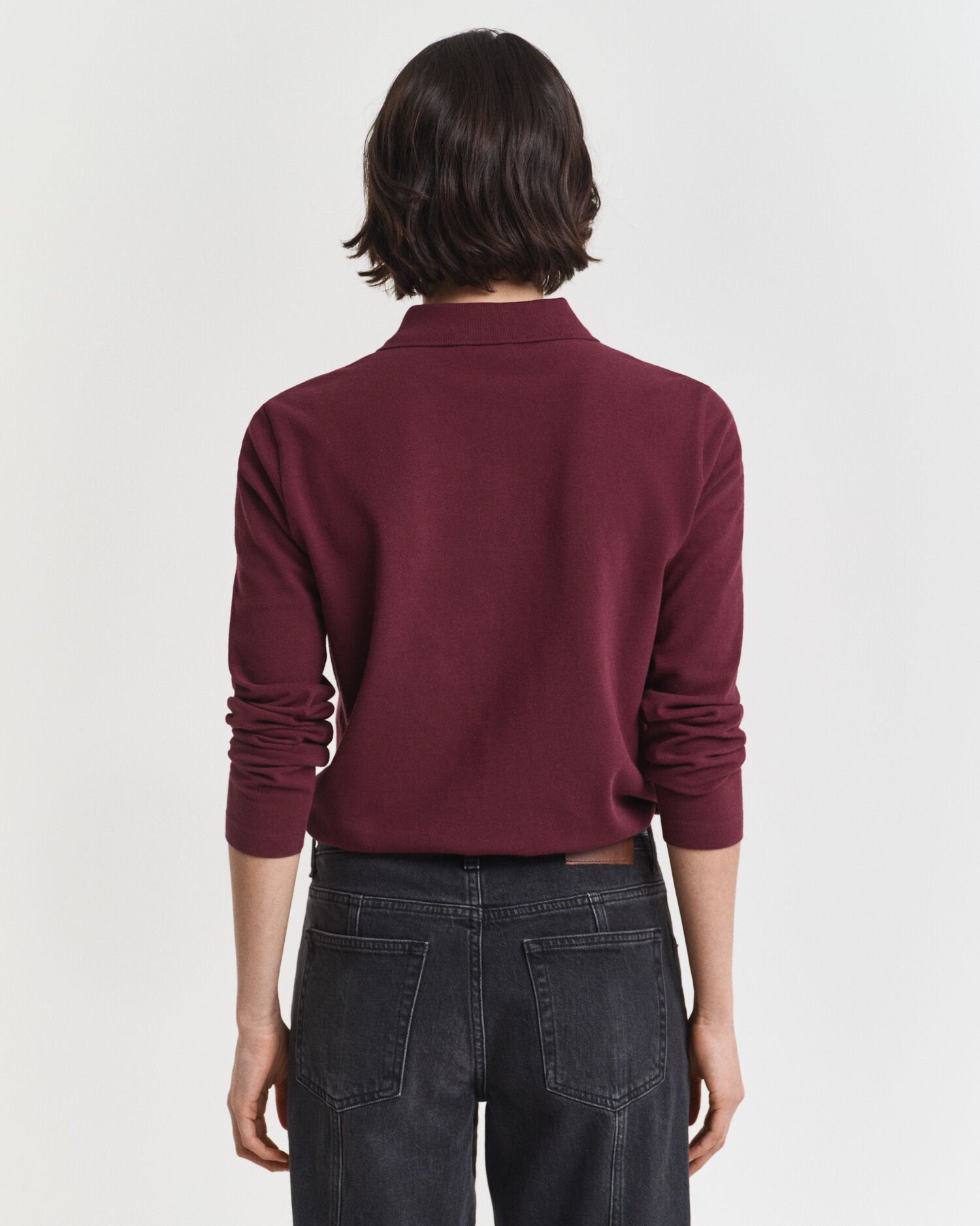 Piqué poloshirt met lange mouwen