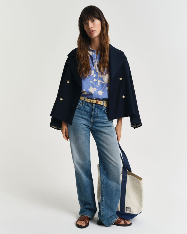 Regular Fit linnen overhemd met bloemenprint