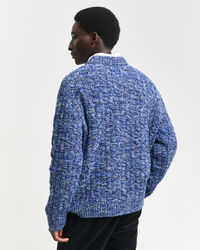 Trui met ronde hals van getextureerde wolmix