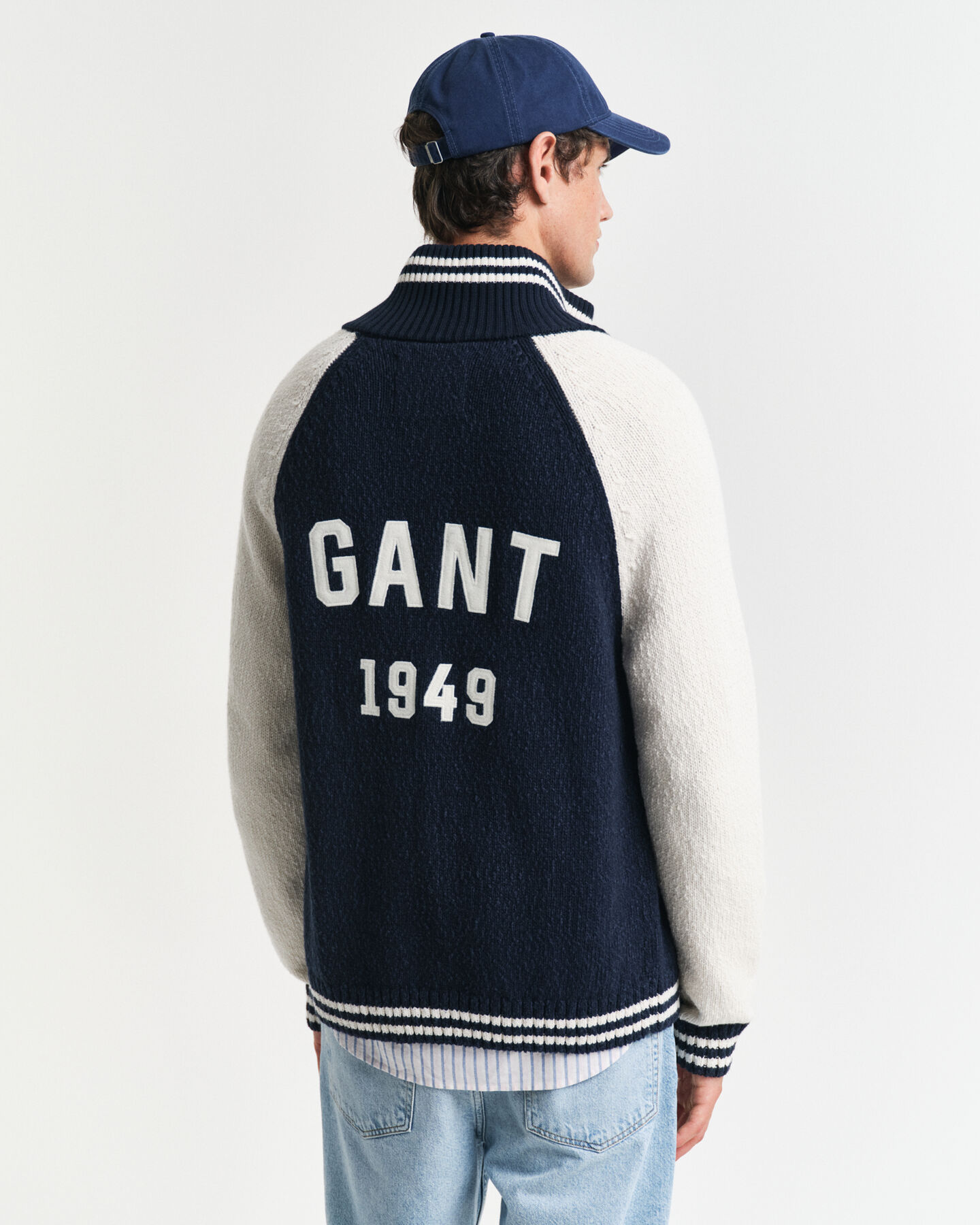 Vest met rits van oneffen katoen