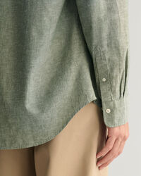 Regular Fit overhemd van katoen en linnen