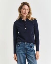Piqué poloshirt met lange mouwen