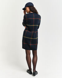 Geruite jurk met ronde hals