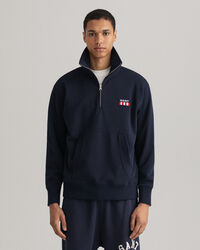 Retro Flag sweater met korte rits