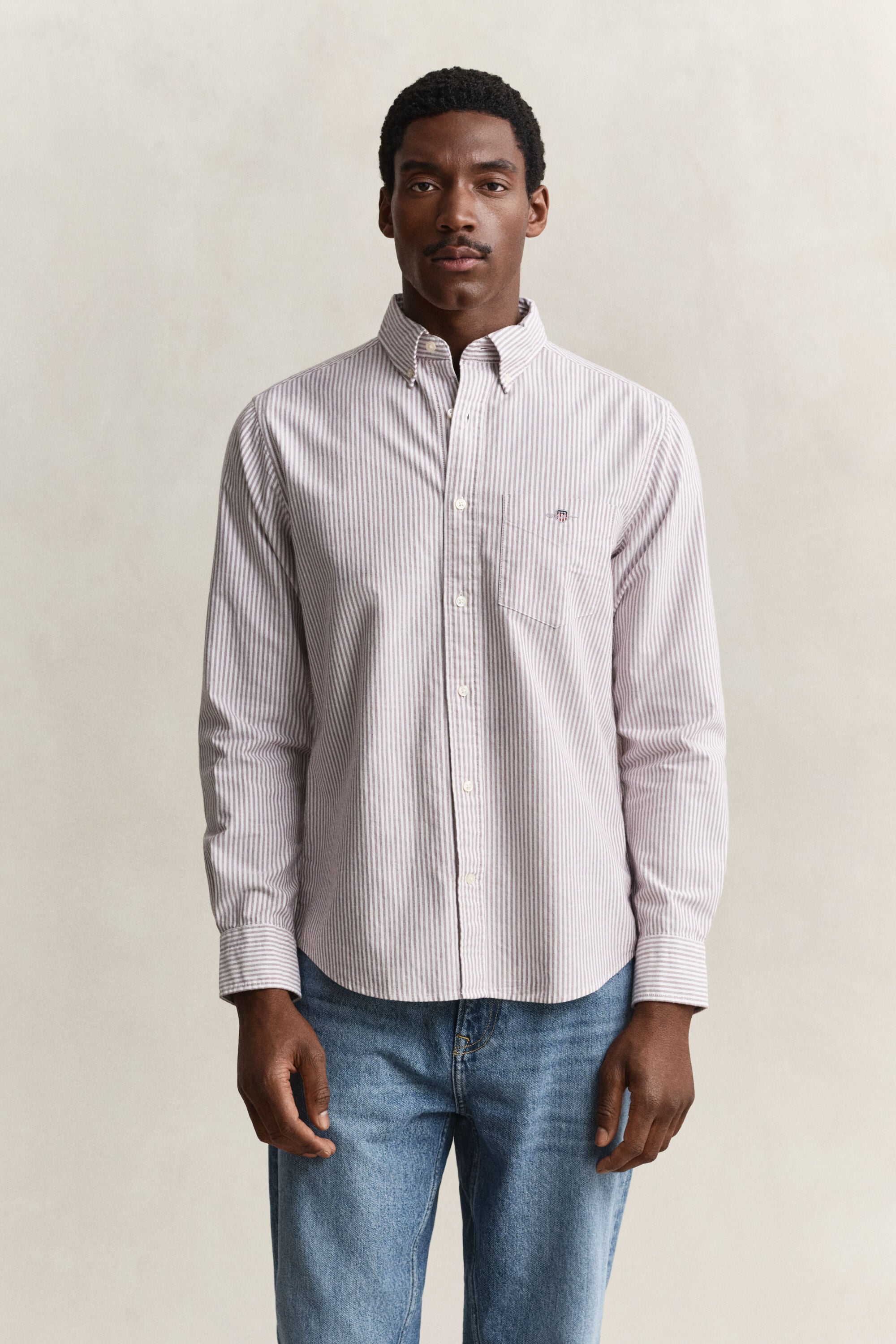 Classic Regular gestreept Oxford-overhemd