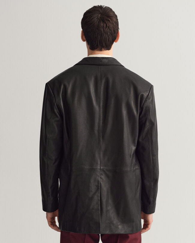 Oversized leren blazer