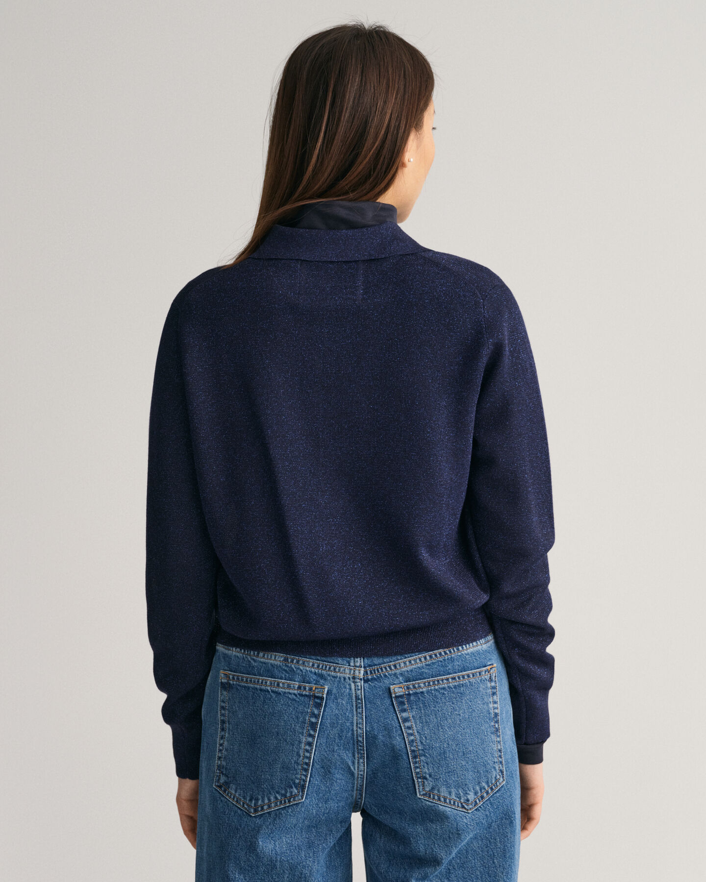 Metallic polosweater