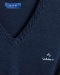 Classic sweater van katoen met V-hals