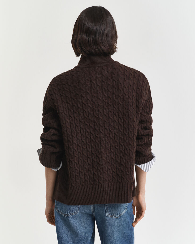 Kabelgebreid vest met rits