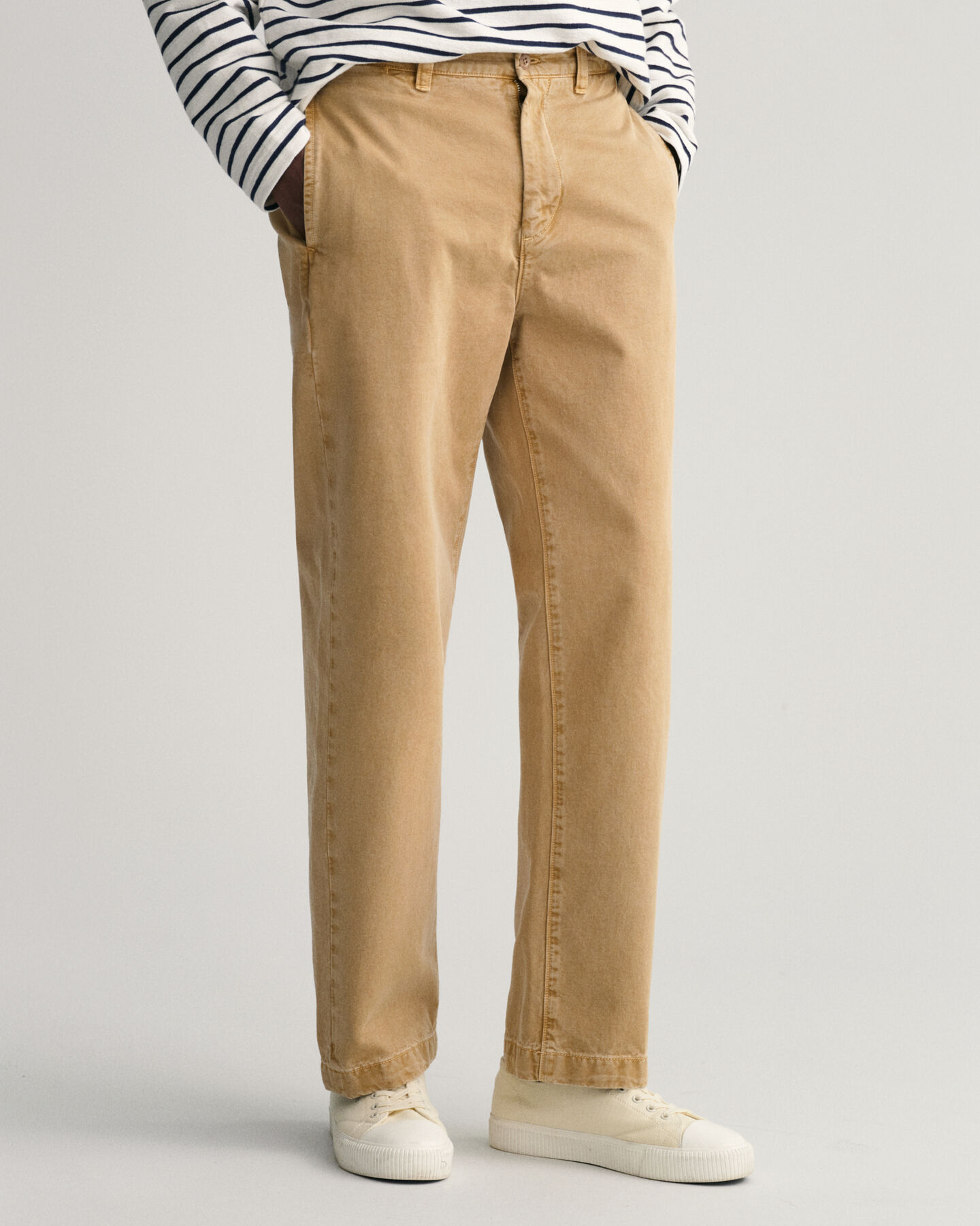 Straight Fit chino van keperstof