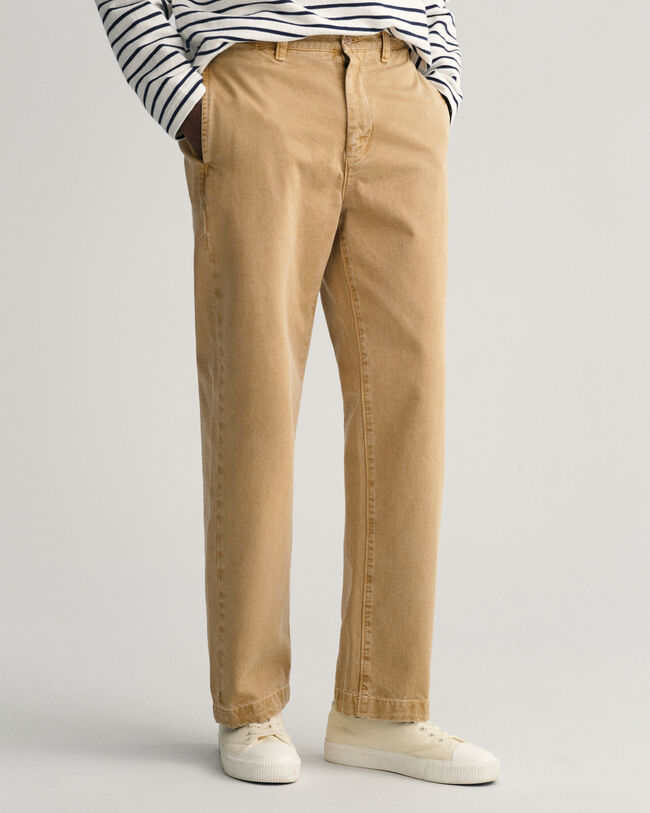 Straight Fit chino van keperstof