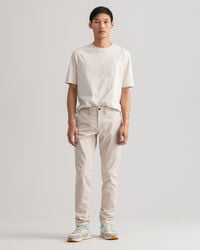 Hallden Slim Fit chino van keperstof