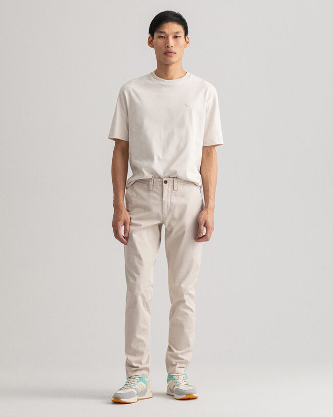 Hallden Slim Fit chino van keperstof