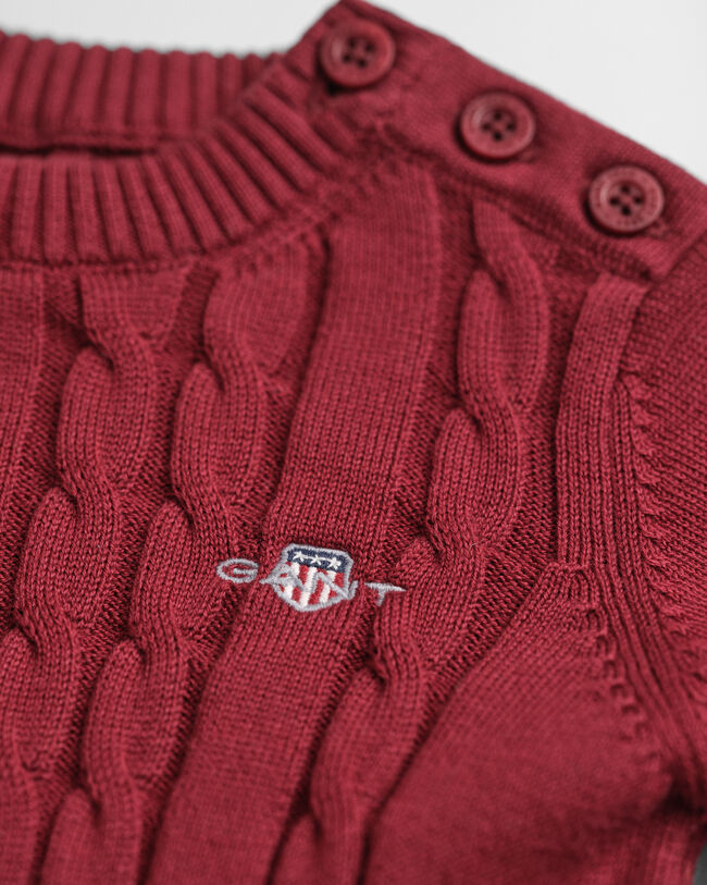 Baby Girl kabelgebreide jurk van katoen