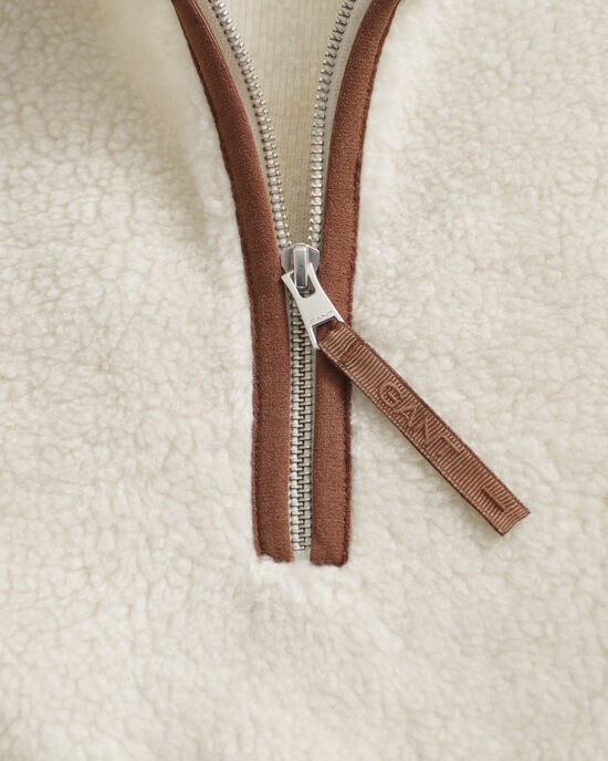 Fleece trui met korte rits