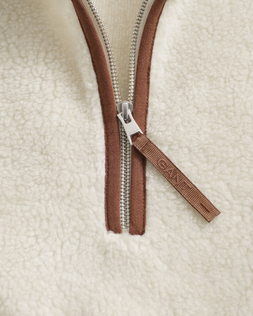 Fleece trui met korte rits