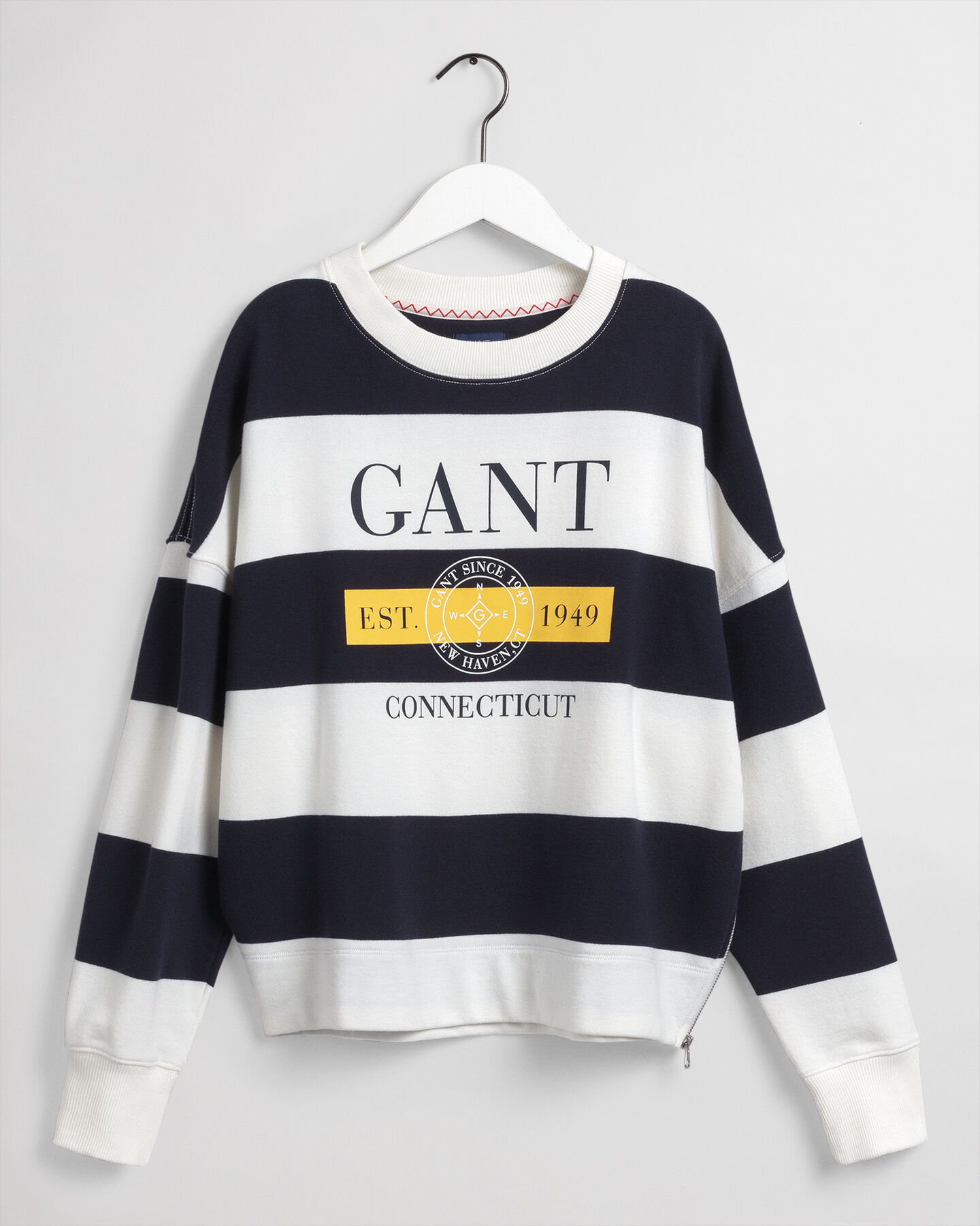 Gestreept nautisch sweatshirt met ronde hals