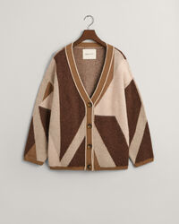 Intarsia vest met letterprint