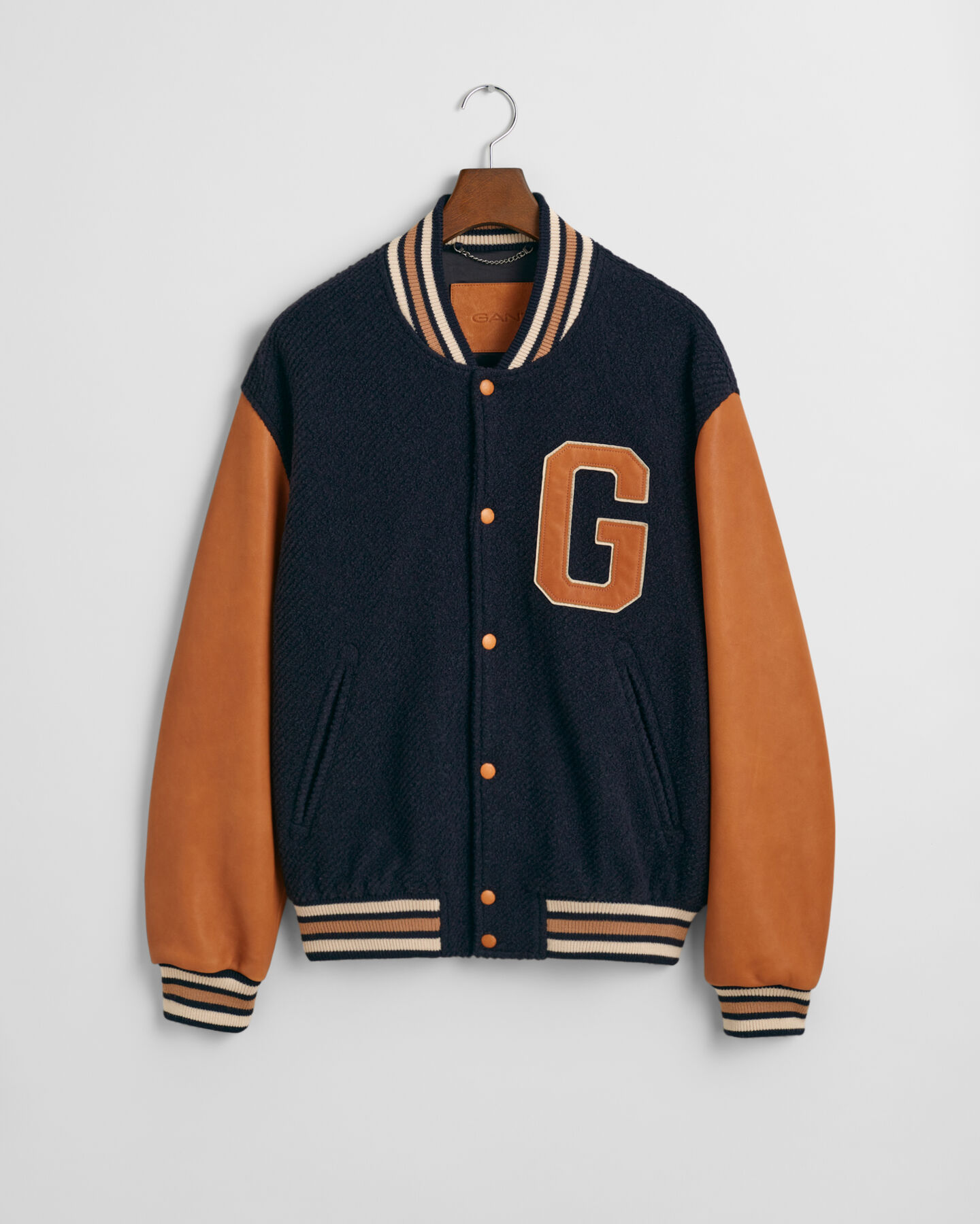 Varsity Jacket van wol en leer