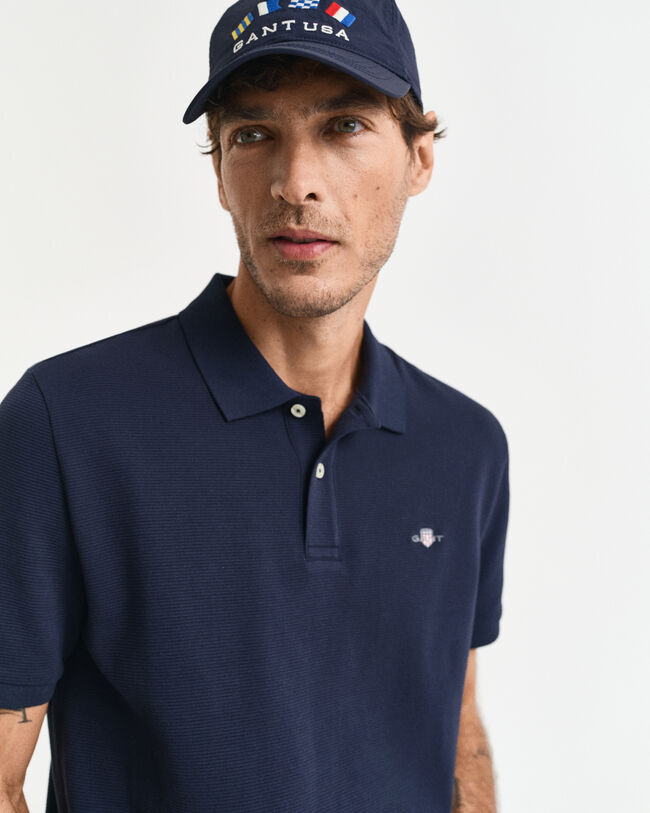 Textured poloshirt