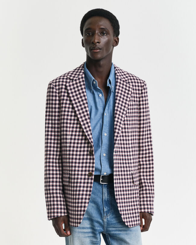 Regular Fit geruite blazer van katoenmix