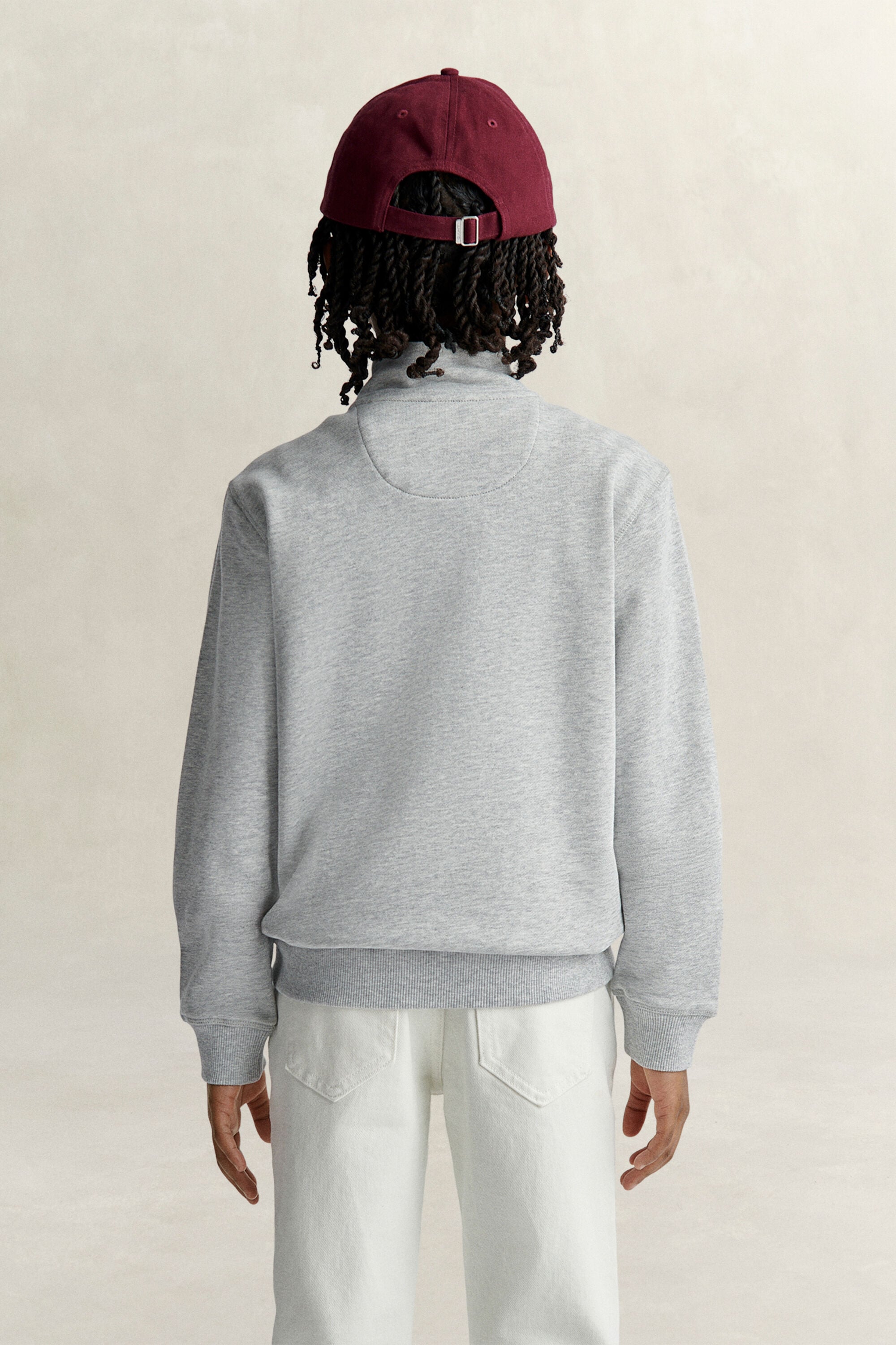 Sweatshirt met korte rits en schild voor tienerjongens