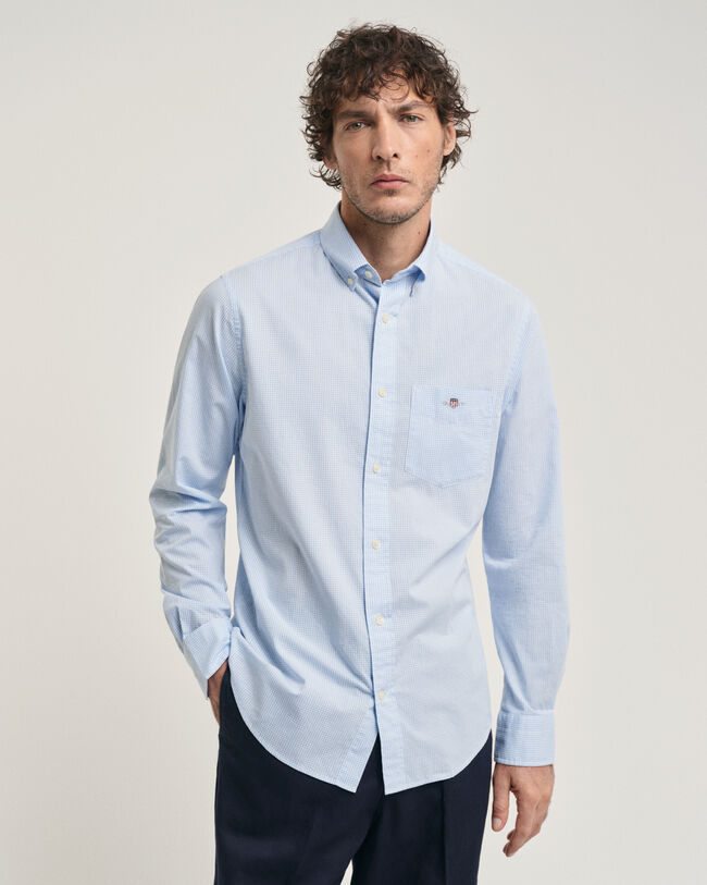 Seasonal Essential Regular Fit Archive Shield overhemd met Gingham-ruitje van katoenpoplin
