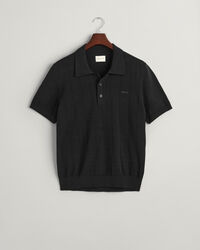 Polosweater met pointelletextuur