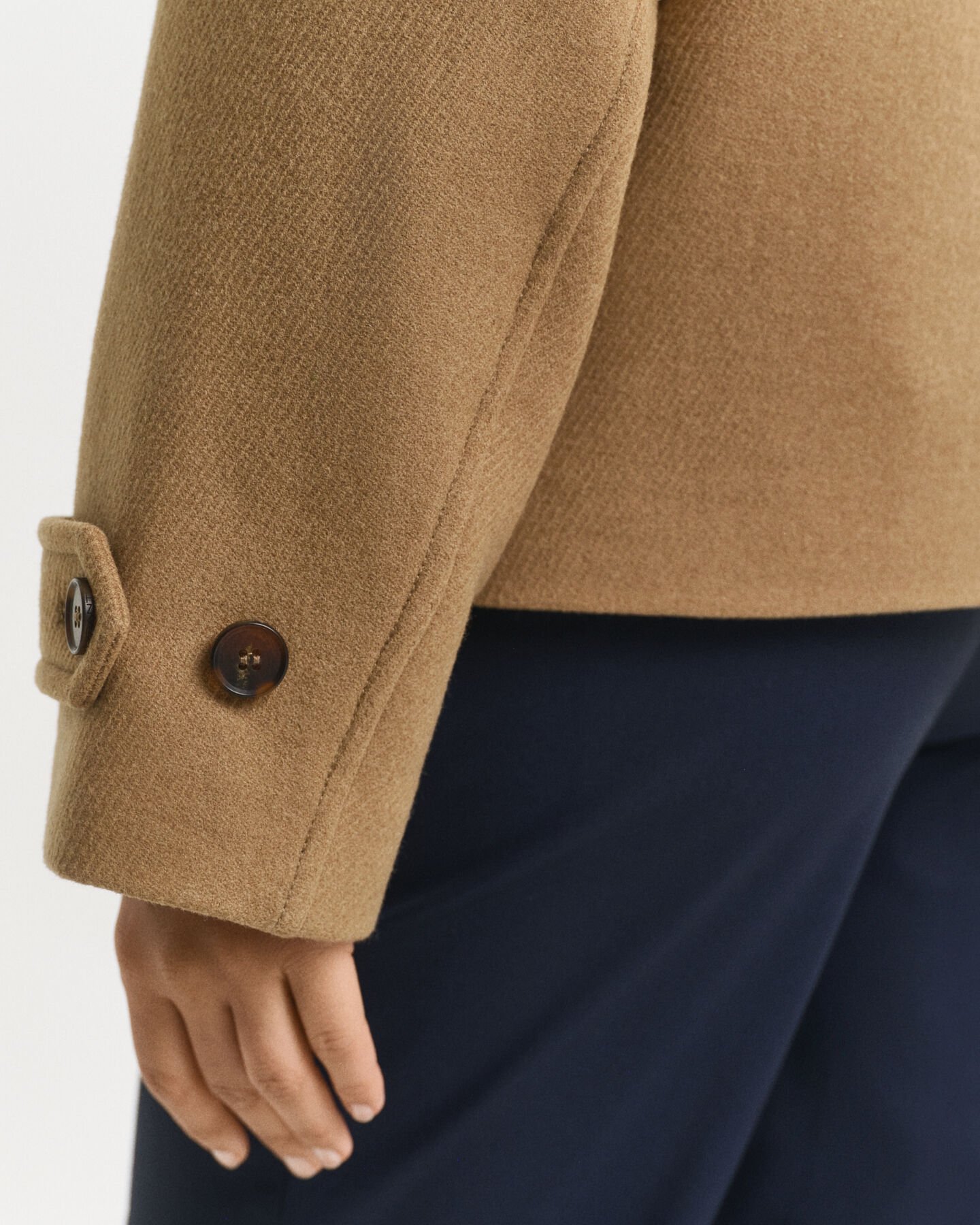 Korte Car Coat van wolmix