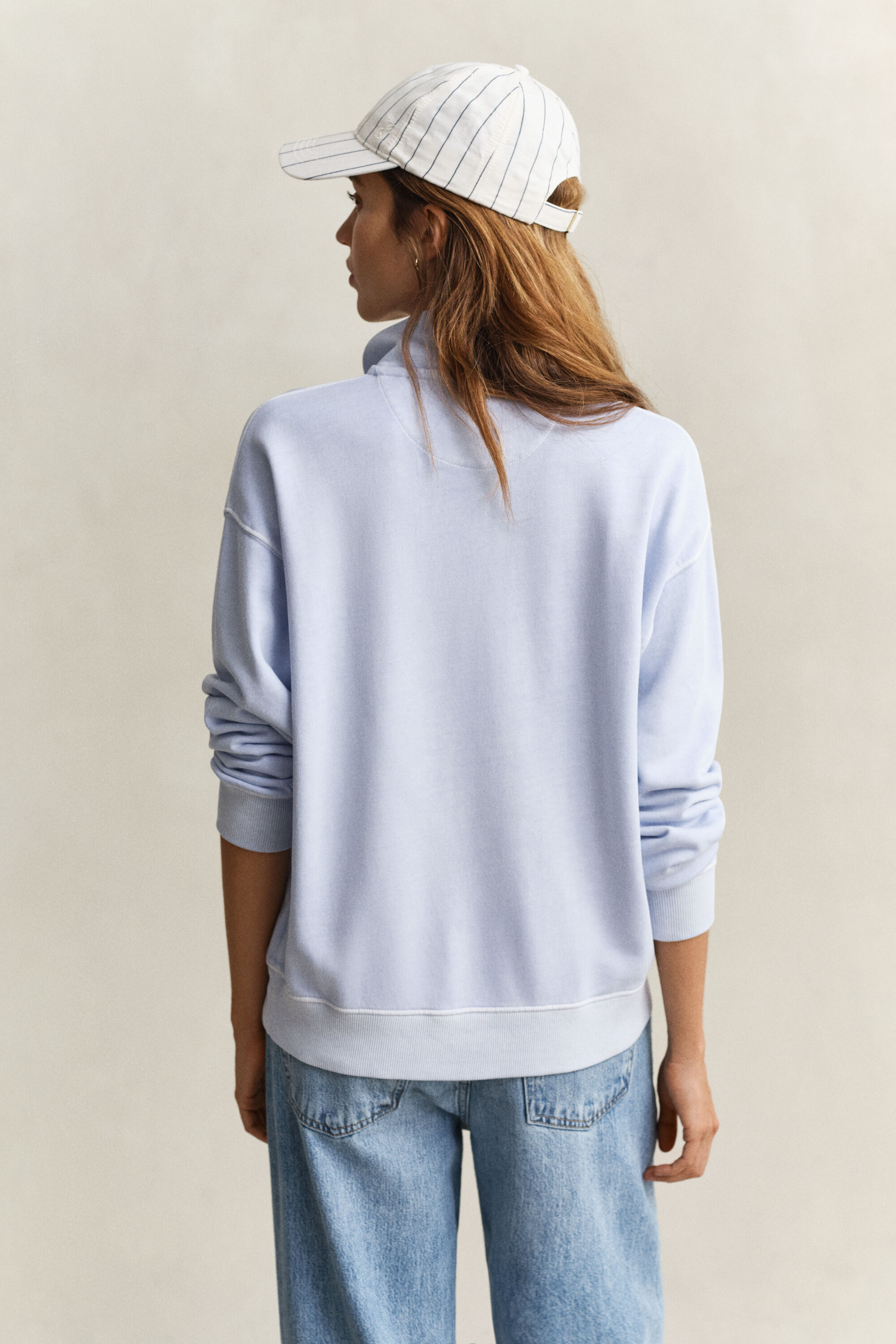 Verwassen Shield sweatshirt met korte rits