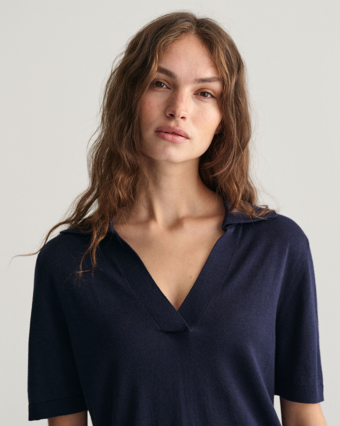 Fijngebreide Rugger met korte mouwen