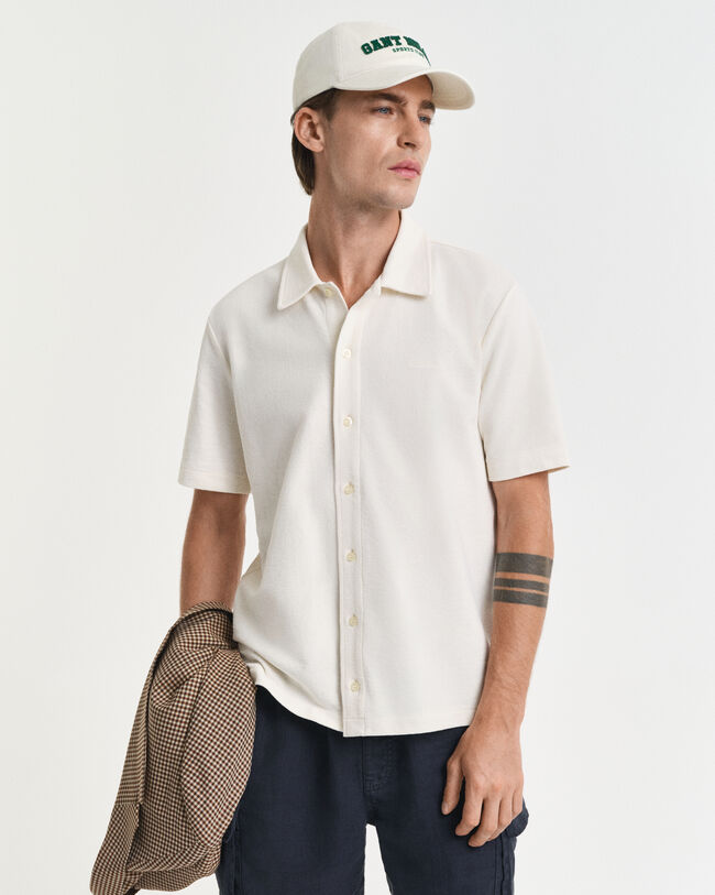 Overhemd met korte mouwen en textuur