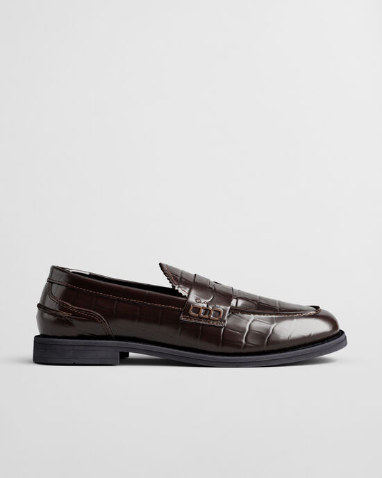 Gracelyn loafers van leer met krokodilleneffect