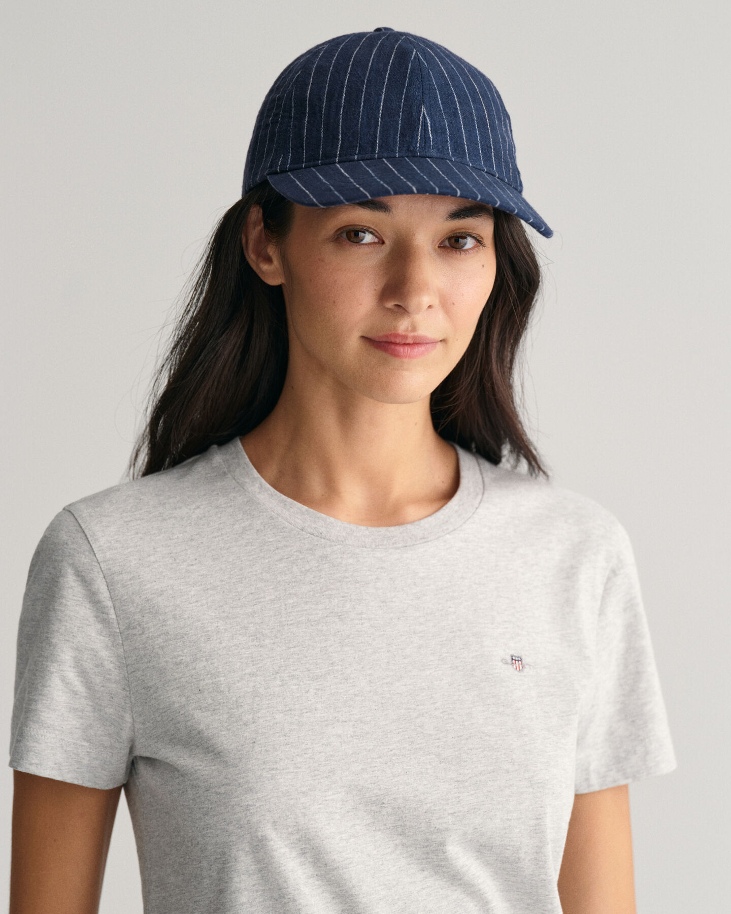 Gestreepte linnen pet