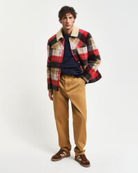 Regular Fit chino van geborsteld katoen