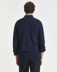 Trui met rits en microtextuur