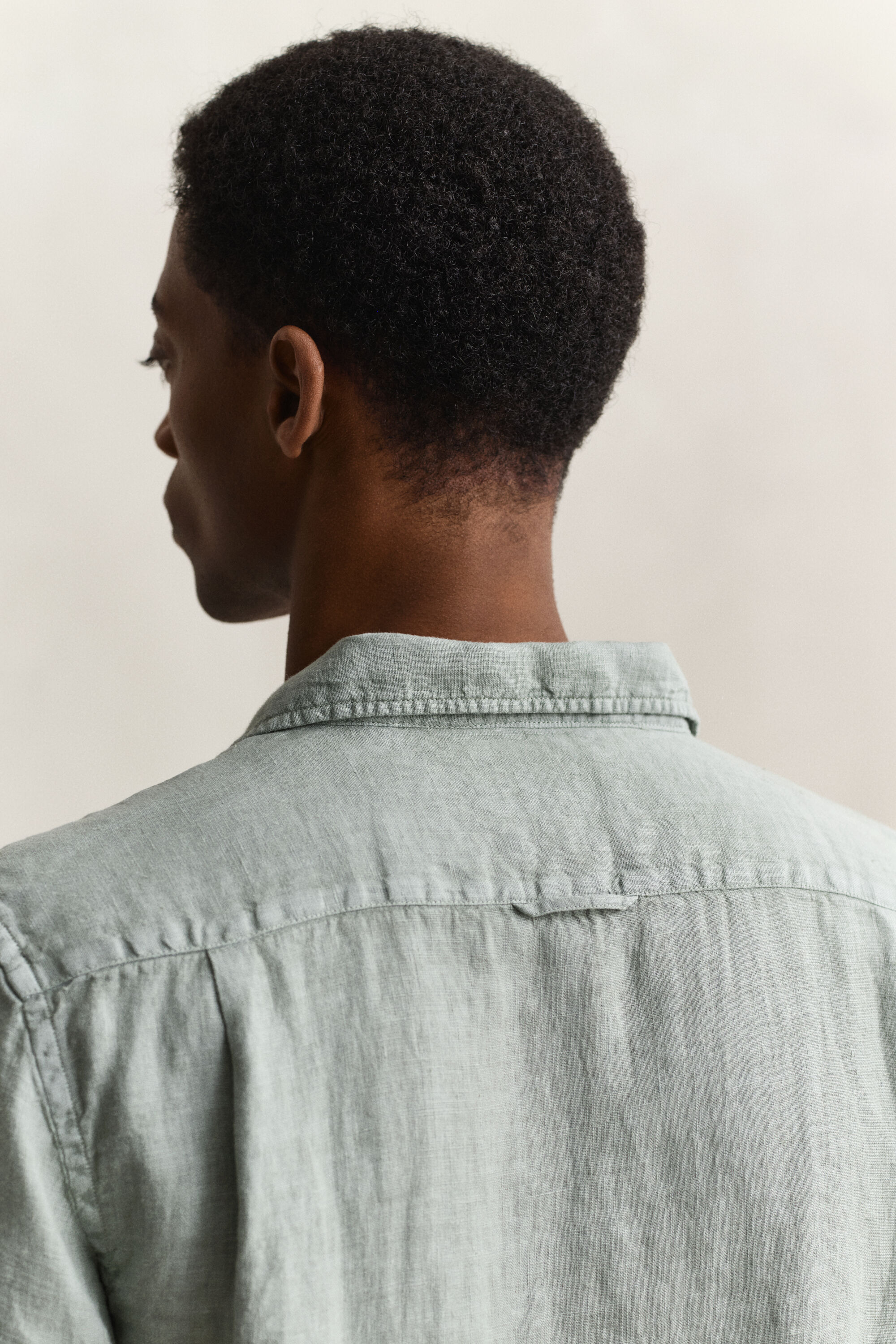 Linnen overoverhemd met korte mouwen