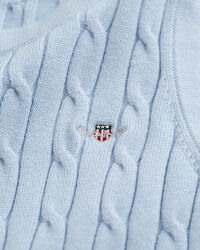 Kabelgebreide tanktop van stretchkatoen