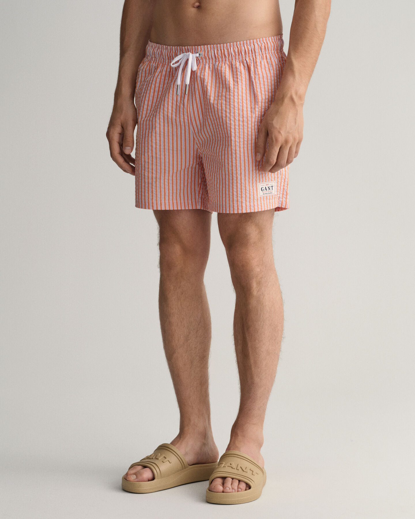 Classic Fit zwemshort van seersucker