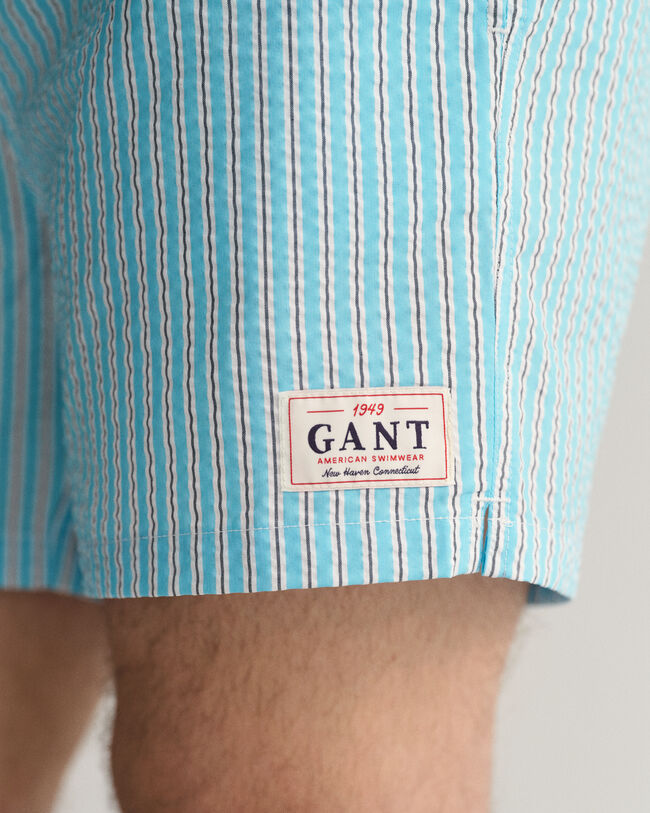 Classic Fit zwemshort van seersucker