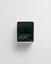 Set van twee paar geruite sokken in cadeauverpakking